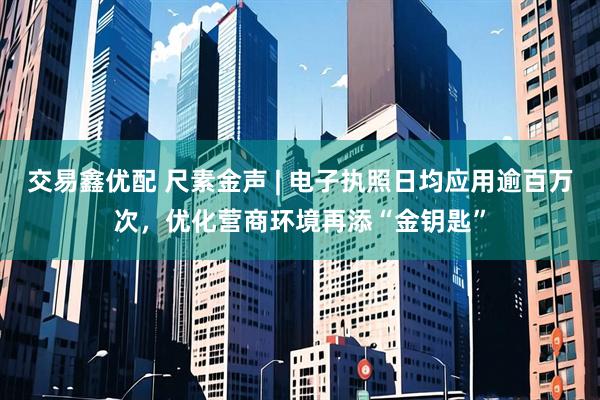 交易鑫优配 尺素金声 | 电子执照日均应用逾百万次，优化营商环境再添“金钥匙”