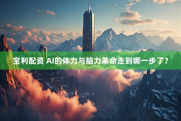 宝利配资 AI的体力与脑力革命走到哪一步了？