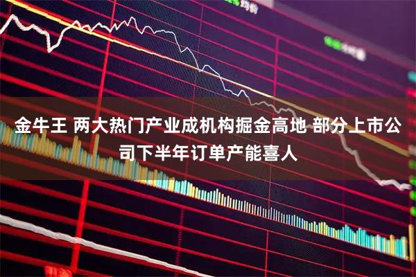 金牛王 两大热门产业成机构掘金高地 部分上市公司下半年订单产能喜人